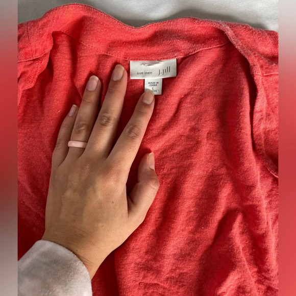 J. Jill Love Linen Cardigan Sweater Heathered Open Front - Picture 5 of 6